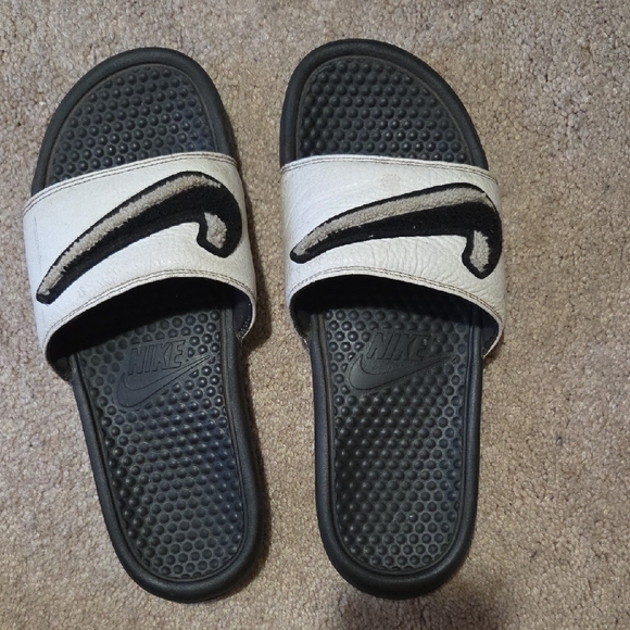 Nike Shoes - Nike Black and White Slides